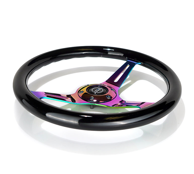 350MM 1.5" DEEP DISH WOOD GRAIN STEERING WHEEL