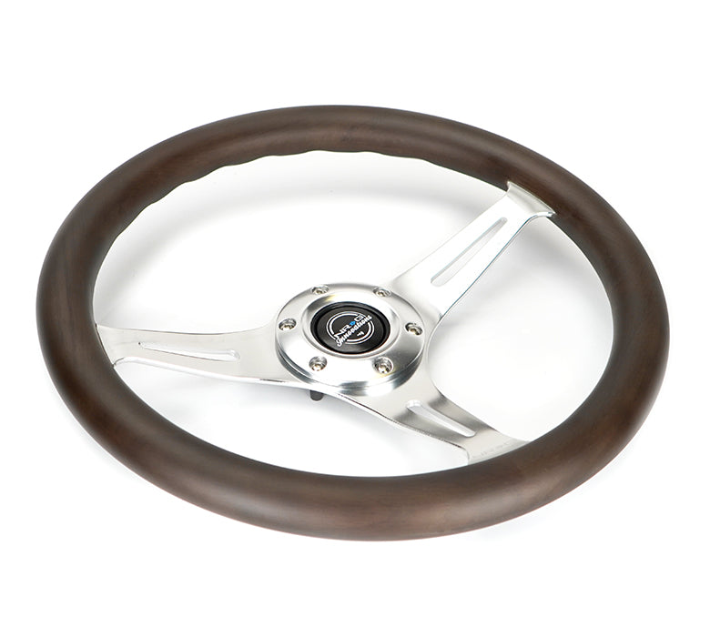 350MM 1.5" DEEP DISH WOOD GRAIN STEERING WHEEL
