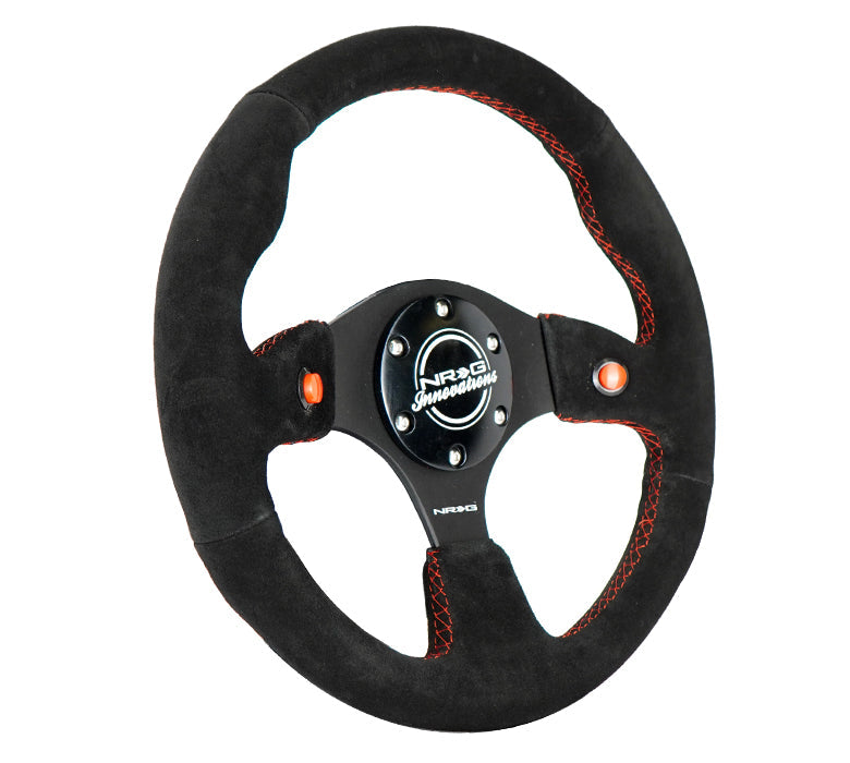 DUAL BUTTON STEERING WHEEL SUEDE