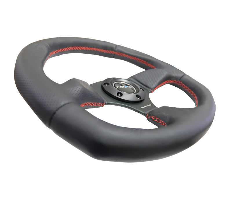 FLAT BOTTOM STEERING WHEEL LEATHER