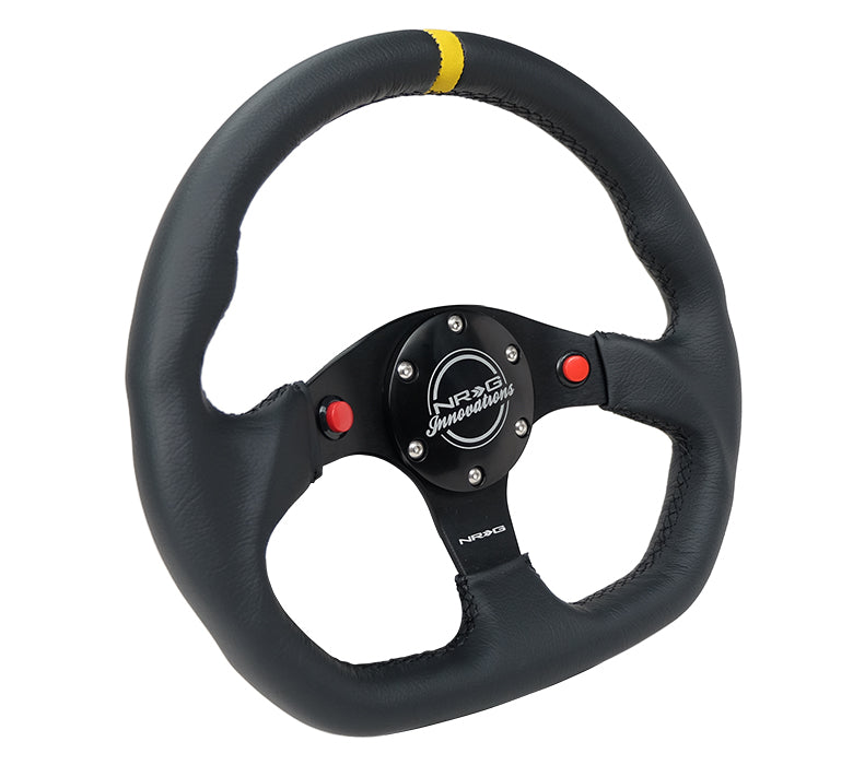 FLAT BOTTOM STEERING WHEEL LEATHER