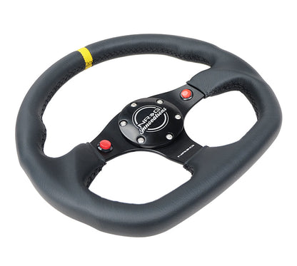 FLAT BOTTOM STEERING WHEEL LEATHER