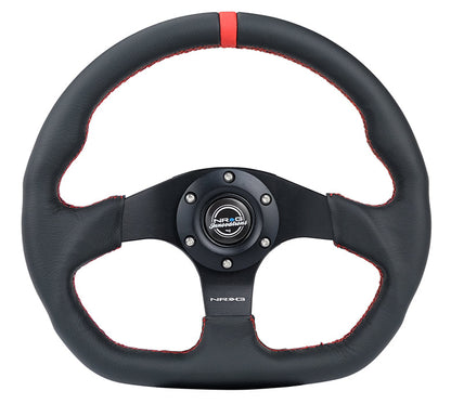 FLAT BOTTOM STEERING WHEEL LEATHER