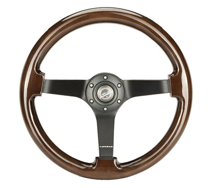 350MM 3" DEEP DISH WOOD GRAIN STEERING WHEEL