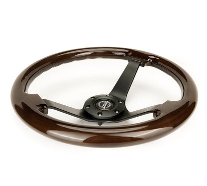 350MM 3" DEEP DISH WOOD GRAIN STEERING WHEEL