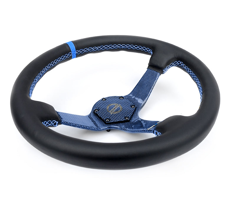 CARBON FIBER COLORED STEERING WHEEL 350MM DEEP DISH