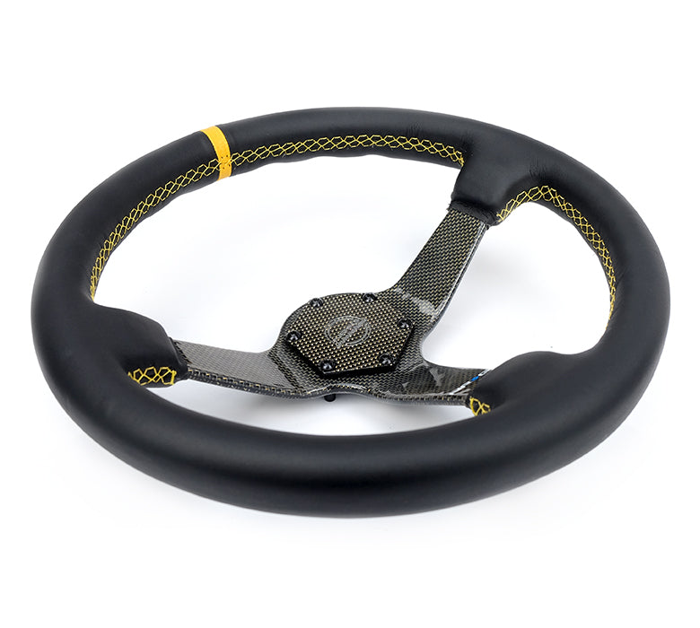 CARBON FIBER COLORED STEERING WHEEL 350MM DEEP DISH