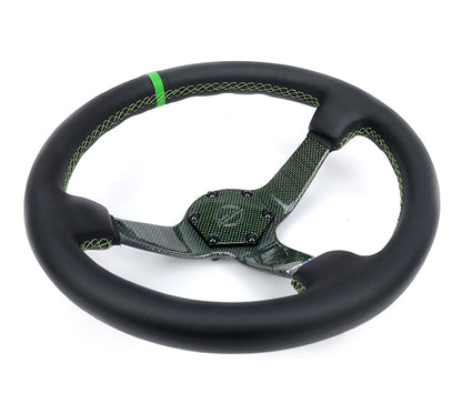 CARBON FIBER COLORED STEERING WHEEL 350MM DEEP DISH