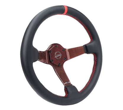 CARBON FIBER COLORED STEERING WHEEL 350MM DEEP DISH