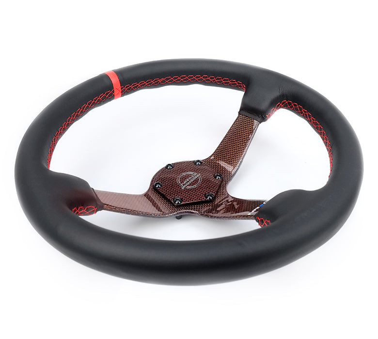 CARBON FIBER COLORED STEERING WHEEL 350MM DEEP DISH