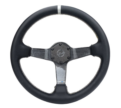 CARBON FIBER COLORED STEERING WHEEL 350MM DEEP DISH