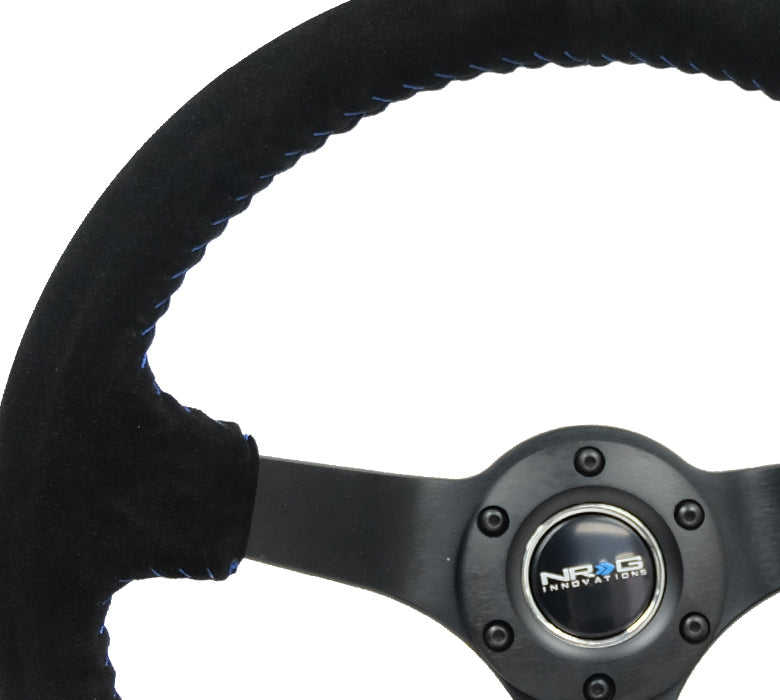 350MM DEEP DISH STEERING WHEEL SUEDE SOLID SPOKE