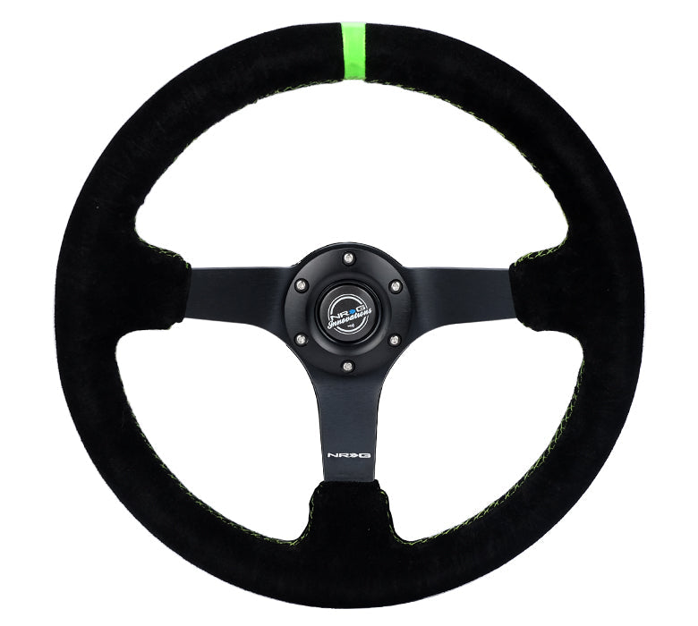 350MM DEEP DISH STEERING WHEEL SUEDE SOLID SPOKE