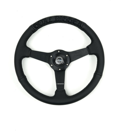 350MM FLAT STEERING WHEEL LEATHER