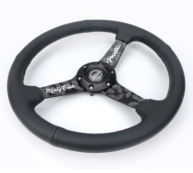 350MM FLAT STEERING WHEEL LEATHER